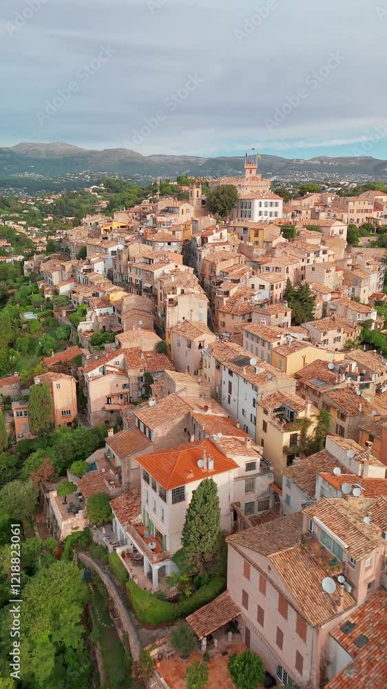 Aerial view of the Hauts de Cagnes village, Cagnes-sur-Mer, Cote d'Azur, France. Aerial view of the Hauts de Cagnes village, Cagnes-sur-Mer, Cote d'Azur, France.