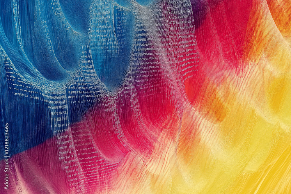 Obraz premium Distorted text generated from noise data.