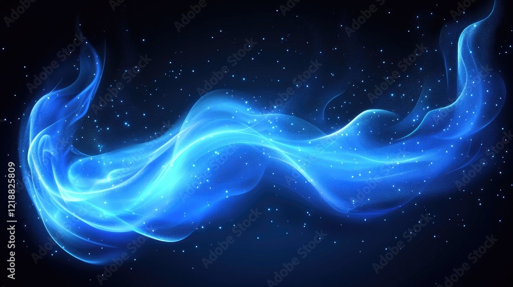 Luminescent Blue Wave of Light and Stars in a Dark Cosmic Background Luminescent Blue Wave of Light and Stars in a Dark Cosmic Background