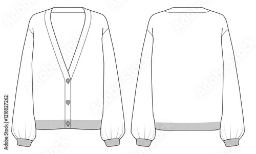 women v neck Cardigan vector illustration design