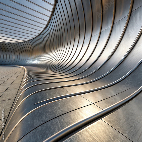 Abstract Metal Curve Background