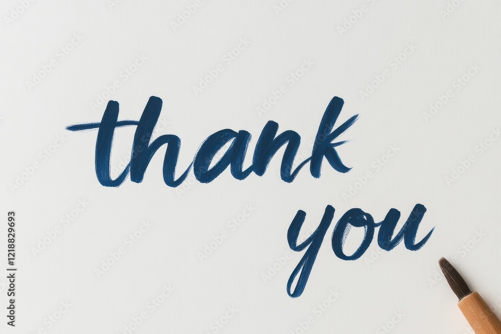 Fototapeta premium Creative thank-you cards write with a brush in minimalist style