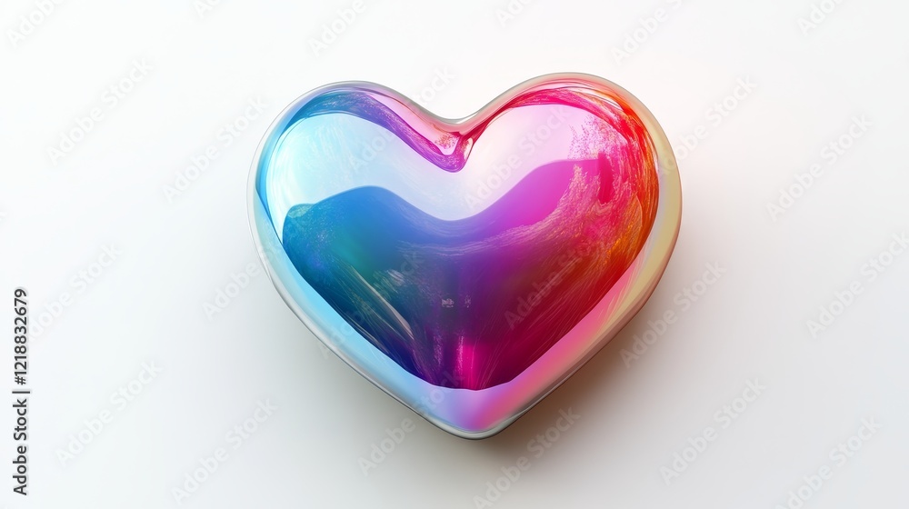 3D colorful heart icon on a white background. 3D colorful heart icon on a white background.