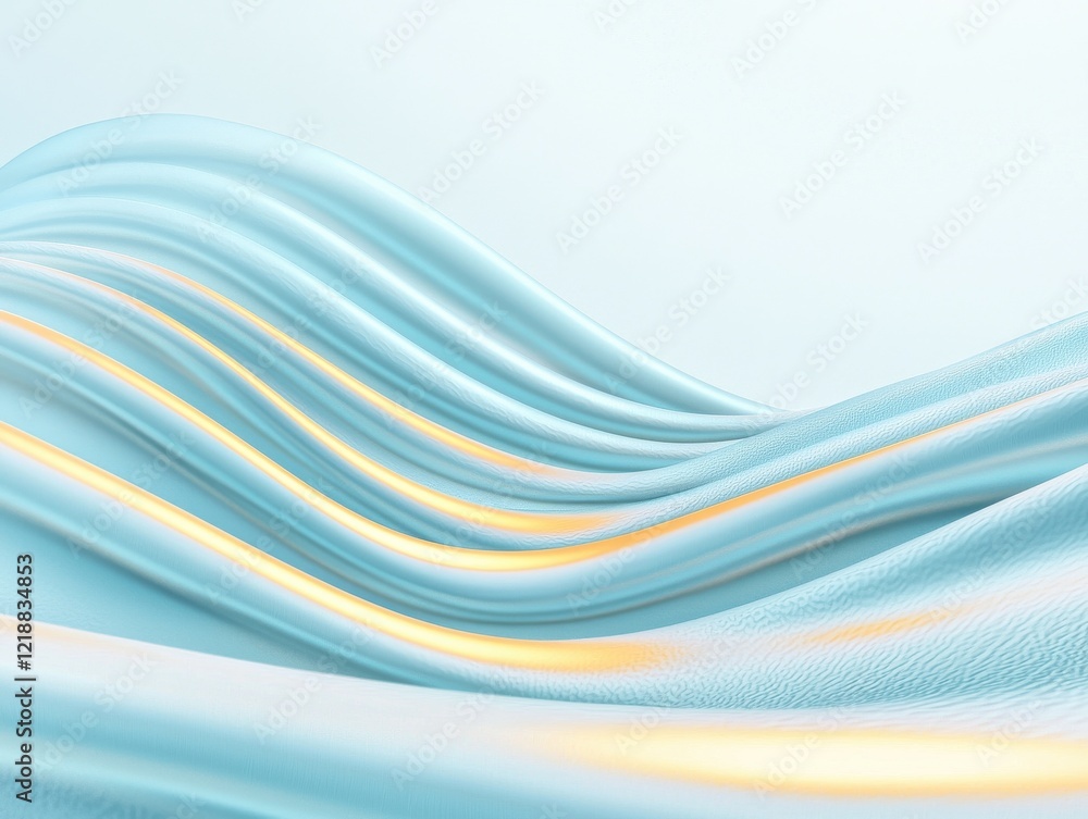 Fototapeta premium Dynamic smooth glowing pastel light waves soft waves on white background serene abstract art calm environment