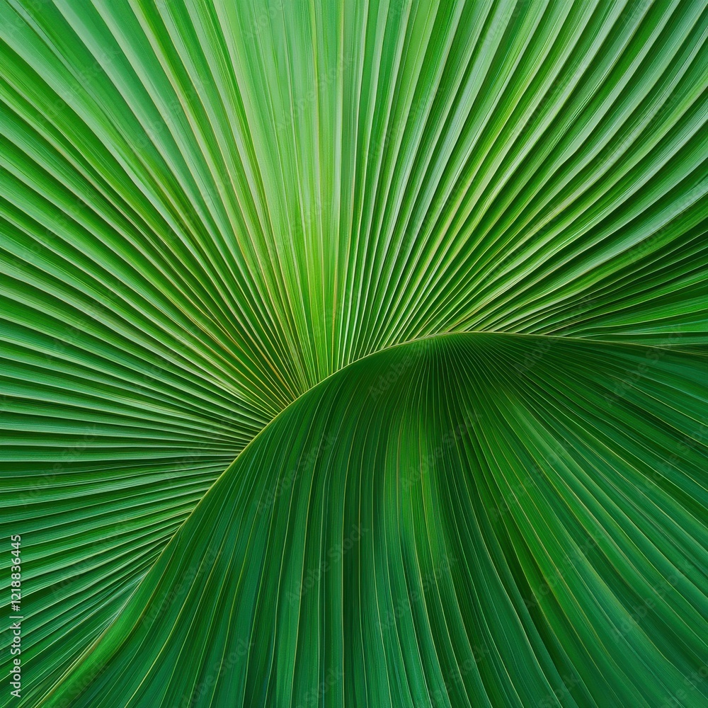 Obraz premium Tropical palm leaf patterns lush green environment nature fresh vibes close-up view of texture