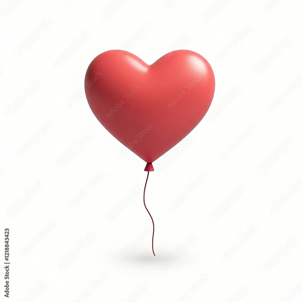 An isometric depiction of a heart balloon An isometric depiction of a heart balloon
