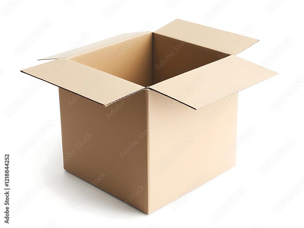 A simple, blank white cardboard box on a white background, perfect for product packaging mockups, isolated with a minimalistic design approach. A simple, blank white cardboard box on a white background, perfect for product packaging mockups, isolated with a minimalistic design approach.