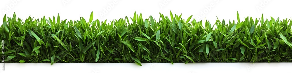 Fototapeta premium Fresh green grass isolated on white background, banner