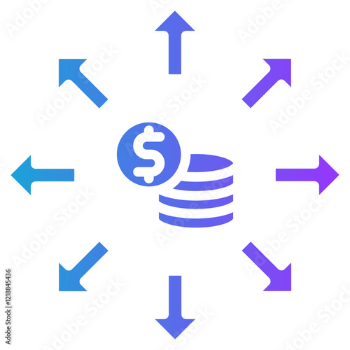 Budget glyph gradient icon