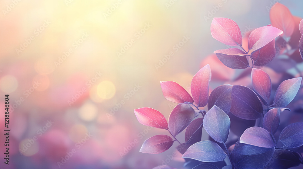 Vibrant pastel holographic leaves background with tropical foliage in soft sunlight, showcasing modern design elements for creative projects, branding, and nature-inspired visuals Vibrant pastel holographic leaves background with tropical foliage in soft sunlight, showcasing modern design elements for creative projects, branding, and nature-inspired visuals