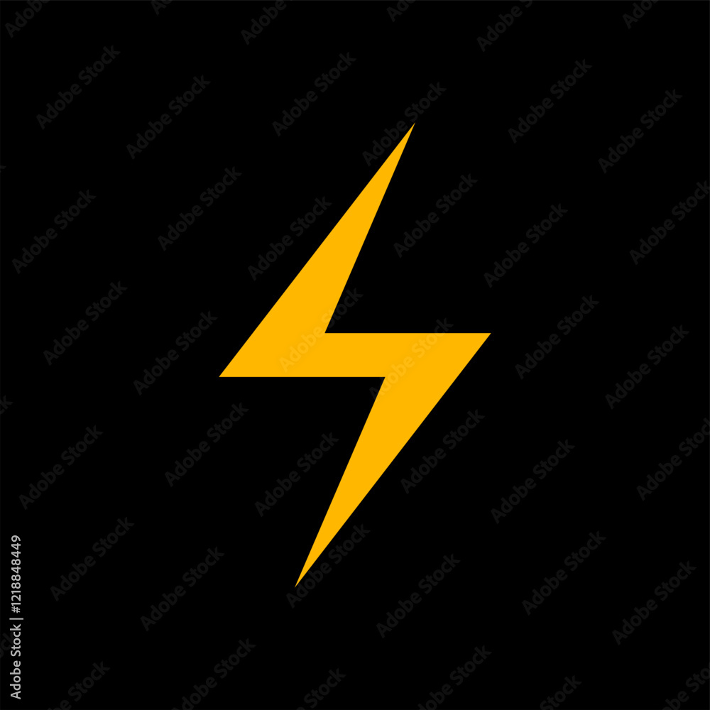 Thunder icon flat flash electric Charge, Bolt, simple Design, Isolate background Thunder icon flat flash electric Charge, Bolt, simple Design, Isolate background