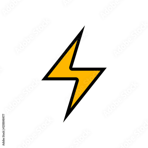 Thunder icon flash electric Charge, Bolt, simple Design, Isolate background