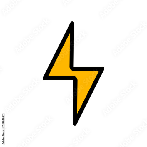 Thunder icon flash electric Charge, Bolt, simple Design, Isolate background