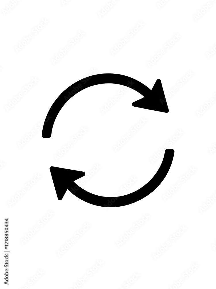 Circular arrows illustration icon, black silhouette vector Circular arrows illustration icon, black silhouette vector