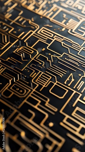 Intricate Circuit Board Maze Symbolizing Complex Data Processing and Digital Pathways in Modern Technology,  photo