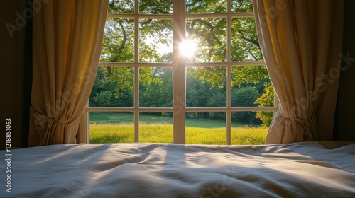 Sunny house window. Indoor