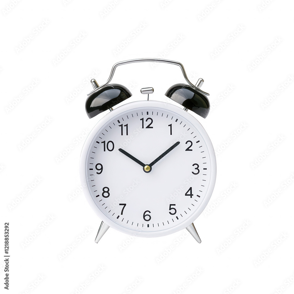 A classic alarm clock signifies the importance of time management and productivity. A classic alarm clock signifies the importance of time management and productivity.