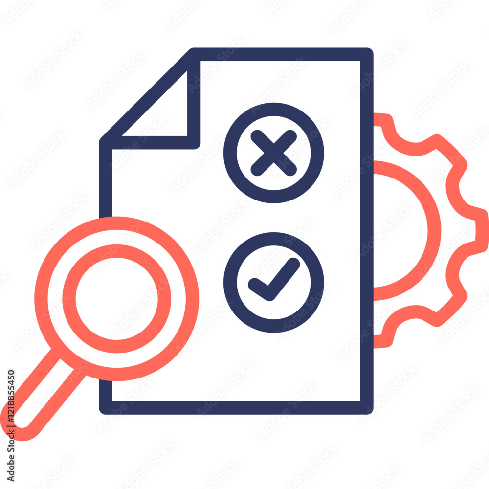 Audit Process line color icon Audit Process line color icon