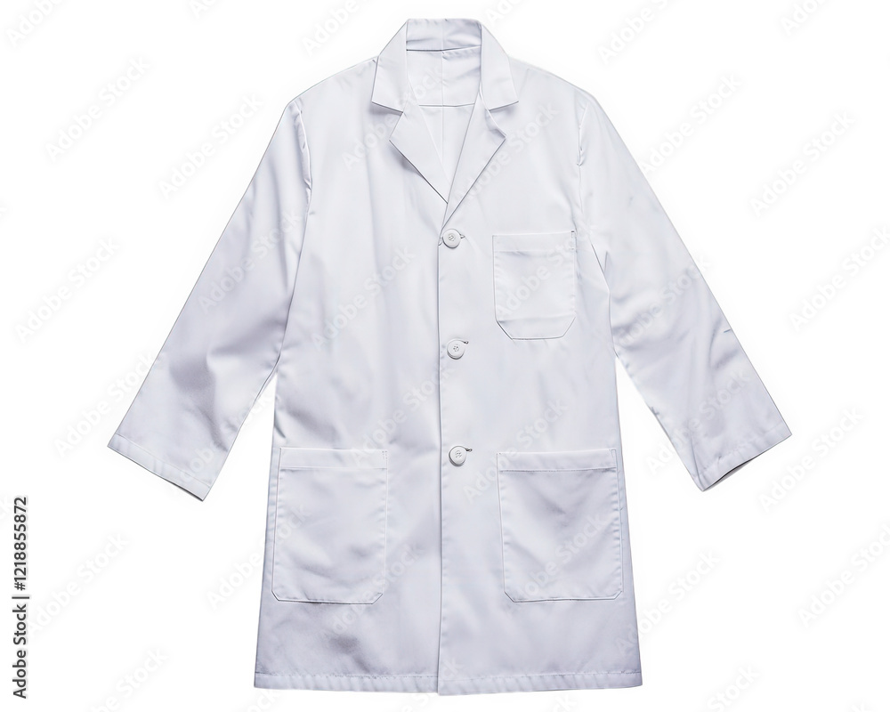 white lab coat isolated on transparency background, perfect for medical or scientific use, showcasing professional appearance and practical design white lab coat isolated on transparency background, perfect for medical or scientific use, showcasing professional appearance and practical design
