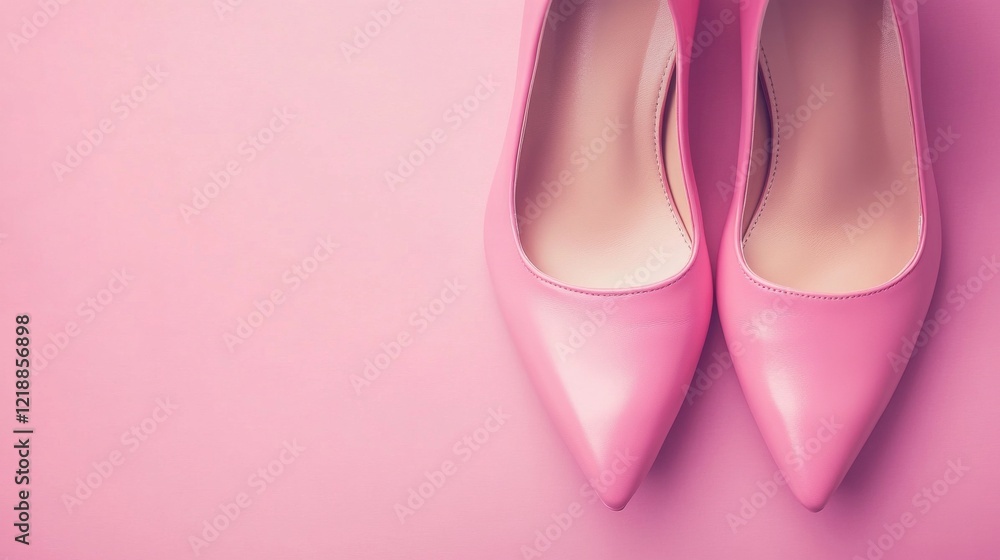 Pink Women Shoes Background. High Heel Shoes Closeup Pink Women Shoes Background. High Heel Shoes Closeup