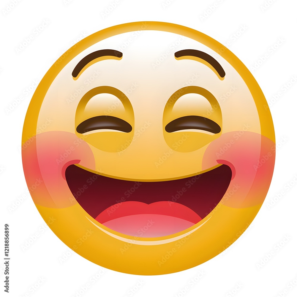 Fototapeta premium Happy Laughing Emoji with Rosy Cheeks.