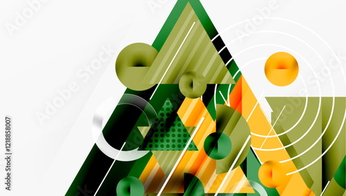 Modern geometric background - overlapping triangles with smooth gradients and semi-transparency