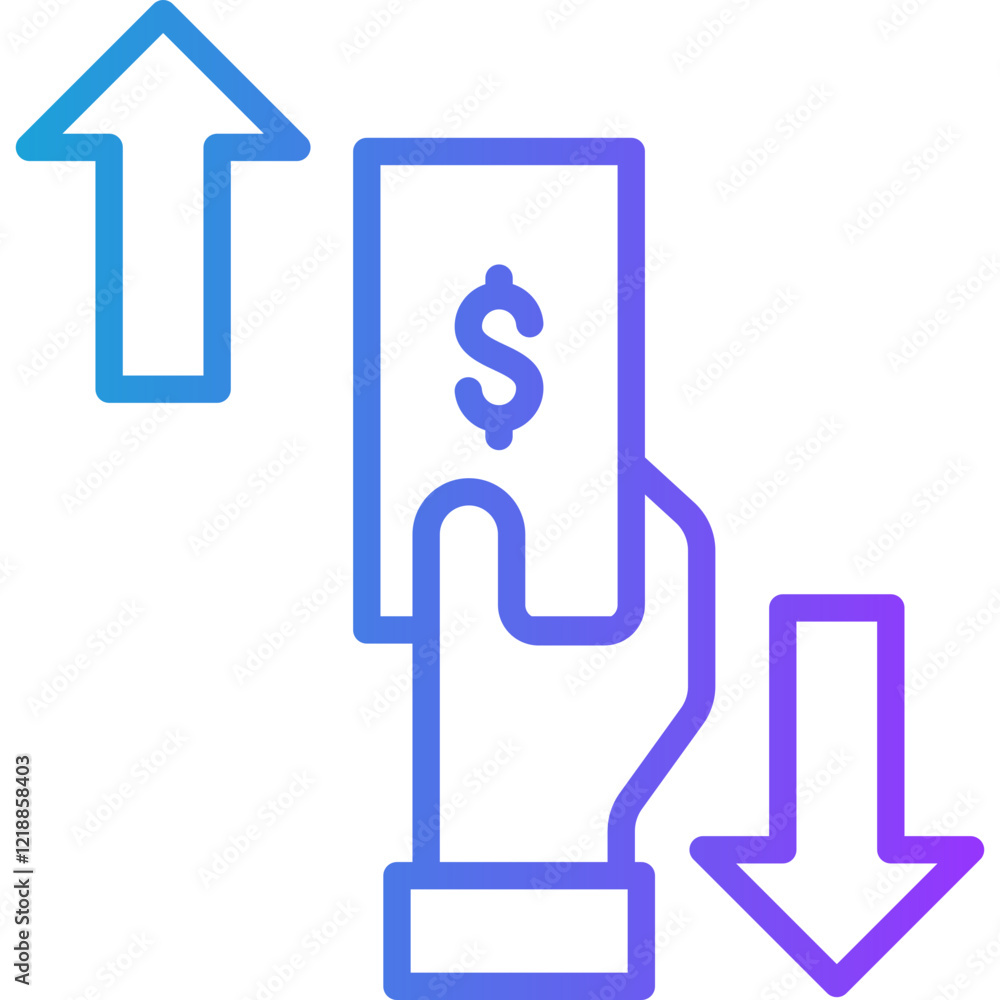 Money Management line gradient icon Money Management line gradient icon