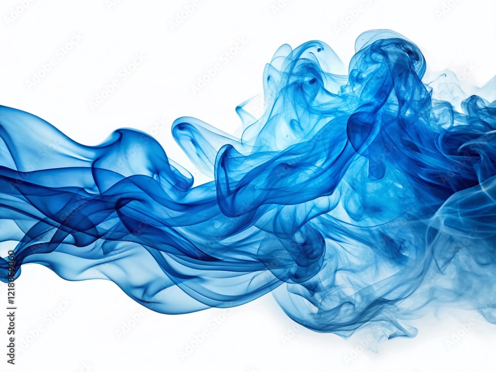 Blue Smoke Long Exposure White Background Abstract Art Blue Smoke Long Exposure White Background Abstract Art