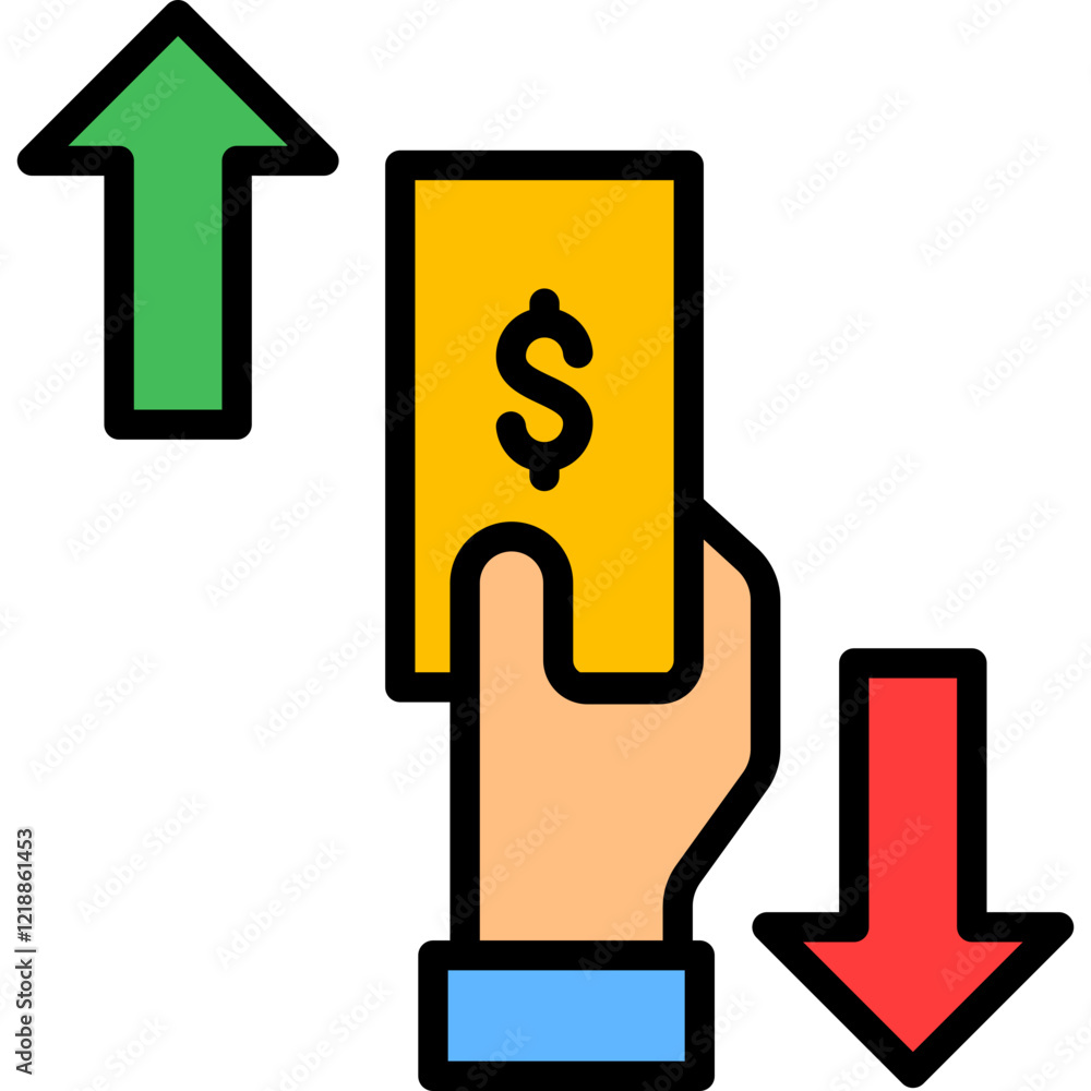 Money Management lineal color icon Money Management lineal color icon