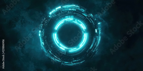 Blue circle with a green center