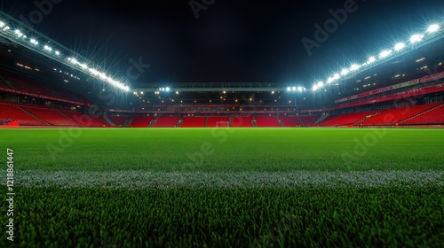Obraz na płótnie Anfield Stadium at Night: A Majestic View of Liverpool's Football Cathedral w salonie