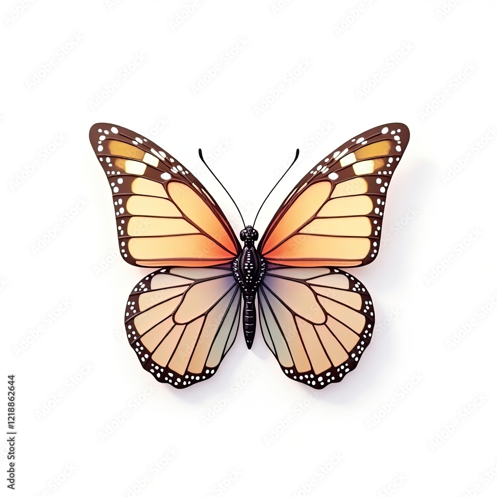 Fototapeta premium An isometric depiction of a butterfly icon 