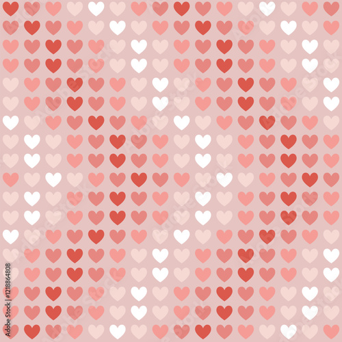 Valentine's Day seamless background. An endless texture with a lot of many multicolored hearts en pink tones. vector illustration for backdrop, greeting, invitation, fabric, wallpaper, packaging