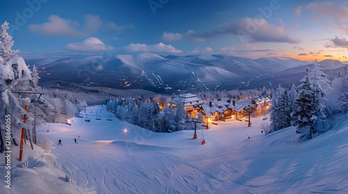 Wallpaper Mural Pristine Winter Wonderland: Scenic Panorama of Ski Resorts in New Hampshire Torontodigital.ca