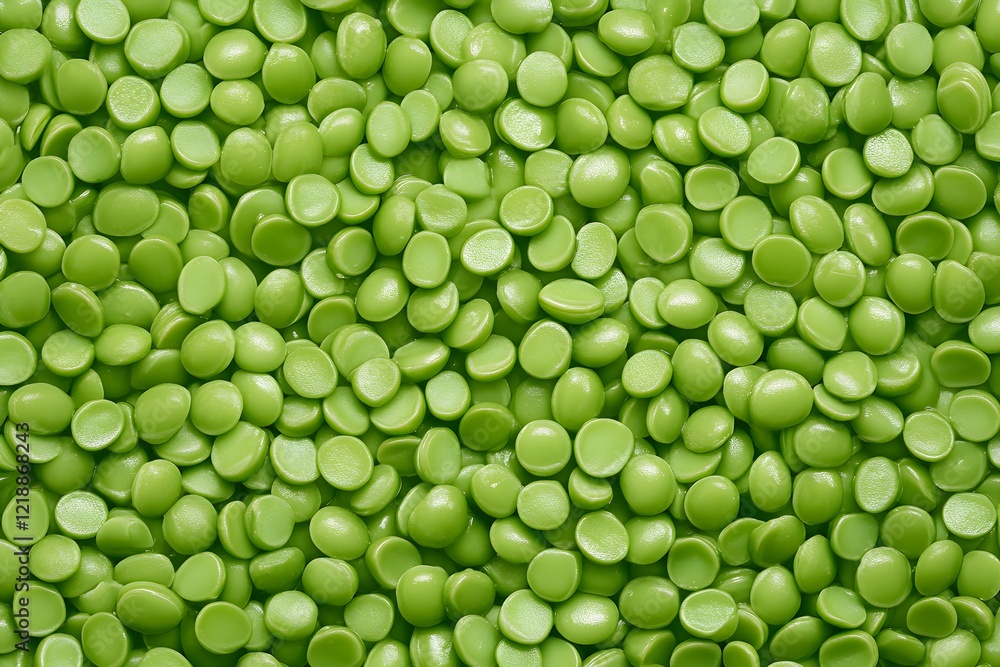 Green Polymer Beads: Close-Up Texture Green Polymer Beads: Close-Up Texture