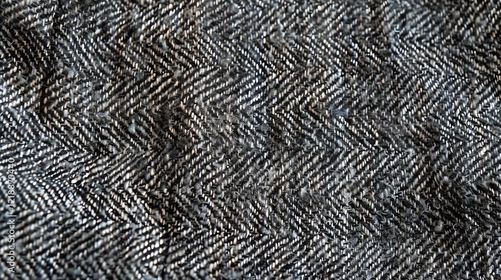 A close-up of a dark blue denim fabric with a herringbone weave. The fabric has a subtle texture and a slightly worn look. A close-up of a dark blue denim fabric with a herringbone weave. The fabric has a subtle texture and a slightly worn look.