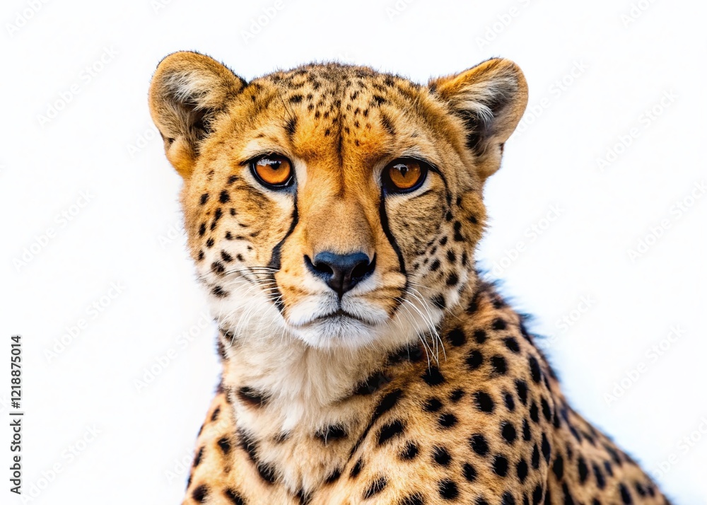 Obraz premium Cheetah on White Background Architectural Photography AI Image