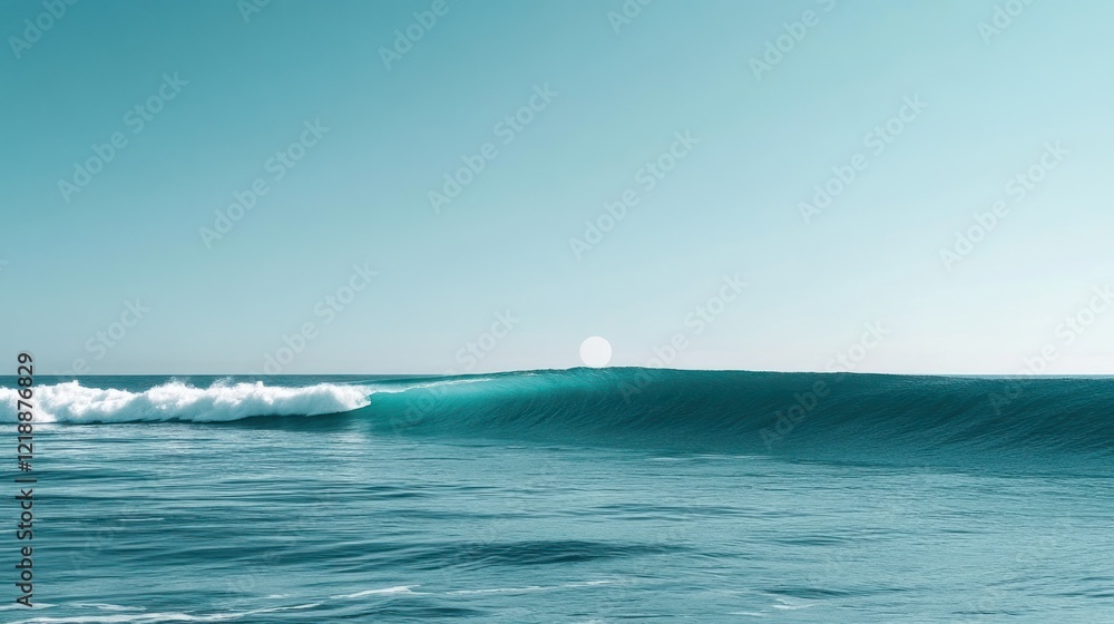A Perfect Wave in the Turquoise Sea A Perfect Wave in the Turquoise Sea
