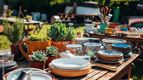 Garden flea market succulents pottery sale