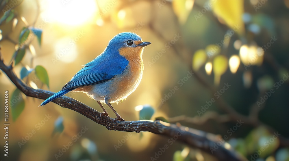 A blue sparrow bird on branch A blue sparrow bird on branch