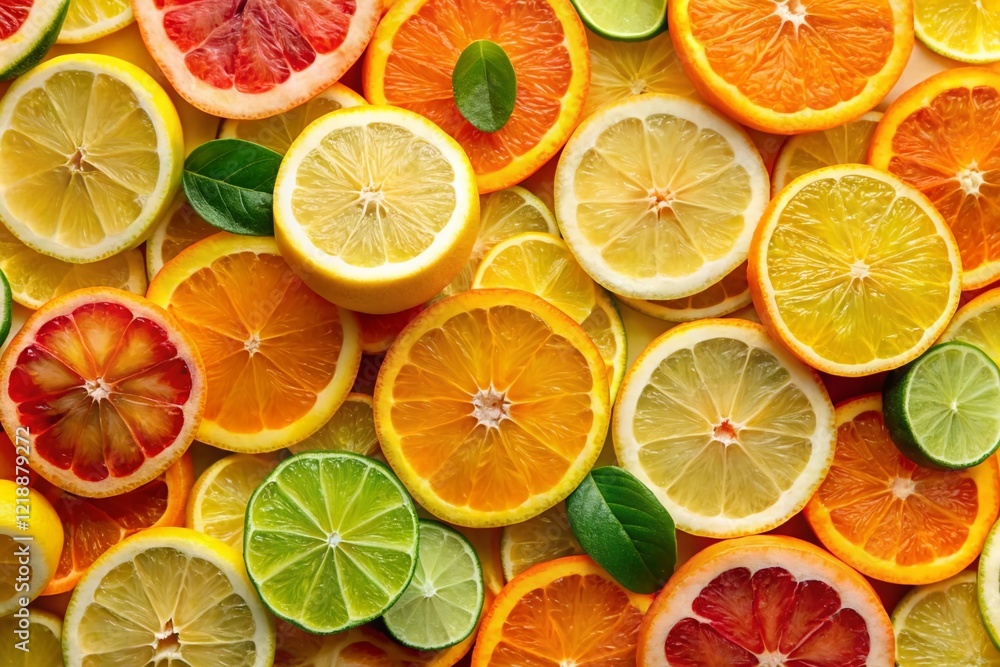 Citrus Fruit Pattern - Vibrant Slices, Lemons & Oranges Citrus Fruit Pattern - Vibrant Slices, Lemons & Oranges