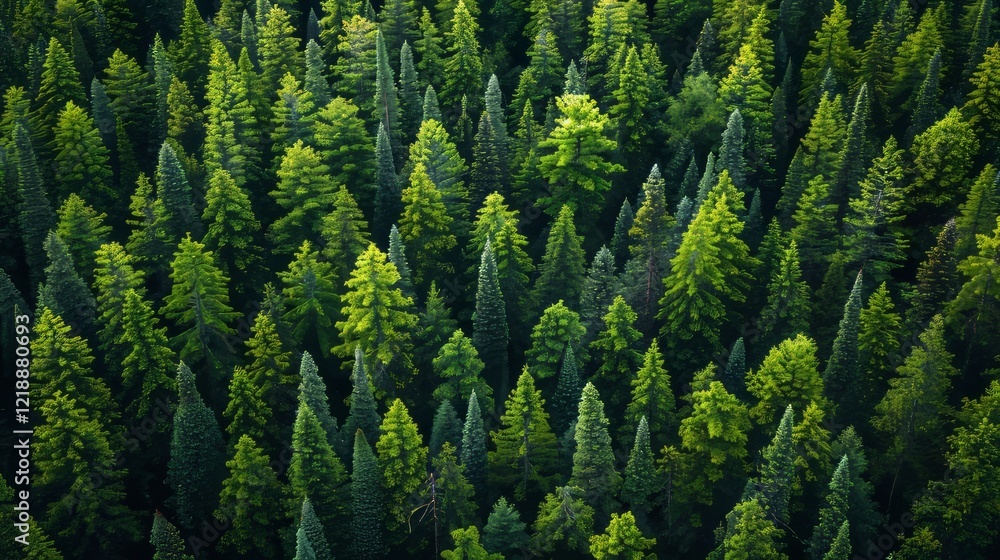 Aerial View of a Lush Evergreen Forest Aerial View of a Lush Evergreen Forest