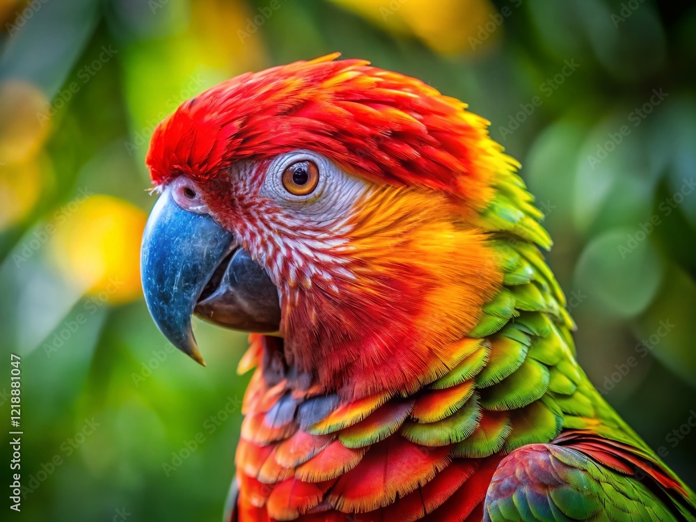 Fototapeta premium Close-up Parrot Portrait, Detailed, Natural Light, Copy Space