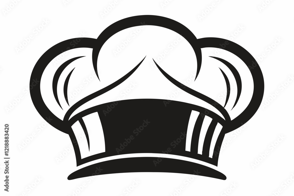 chefs hat line art silhouette vector illustration chefs hat line art silhouette vector illustration