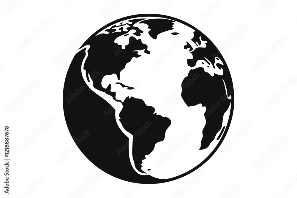globe line art silhouette vector illustration globe line art silhouette vector illustration