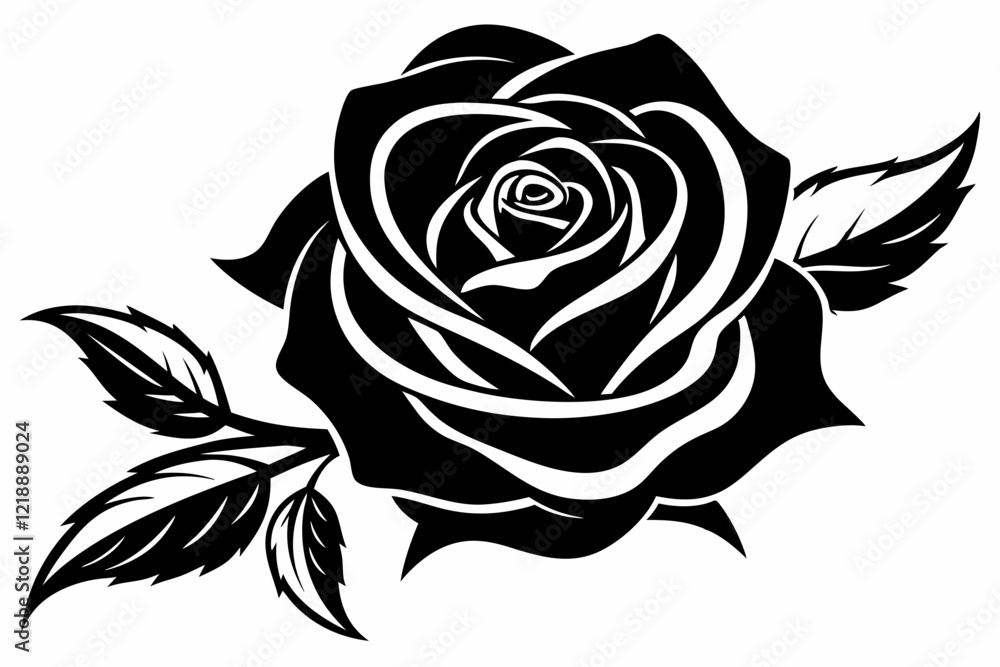 rose line art silhouette vector illustration rose line art silhouette vector illustration