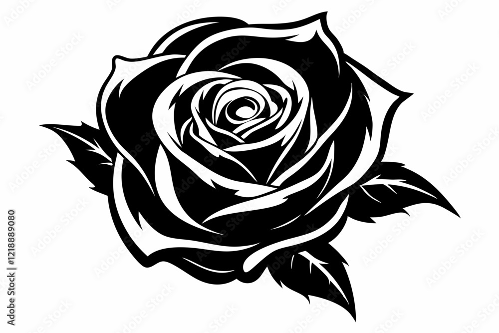rose line art silhouette vector illustration rose line art silhouette vector illustration