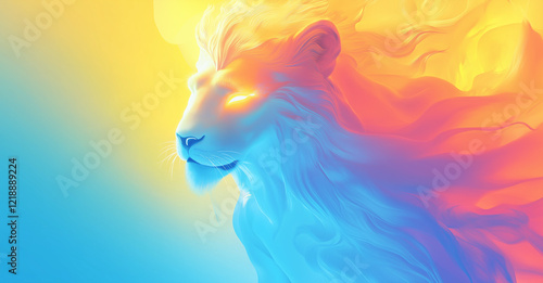 Wallpaper Mural Lion face and graphic effect. Computer collage. Marble effect. Torontodigital.ca