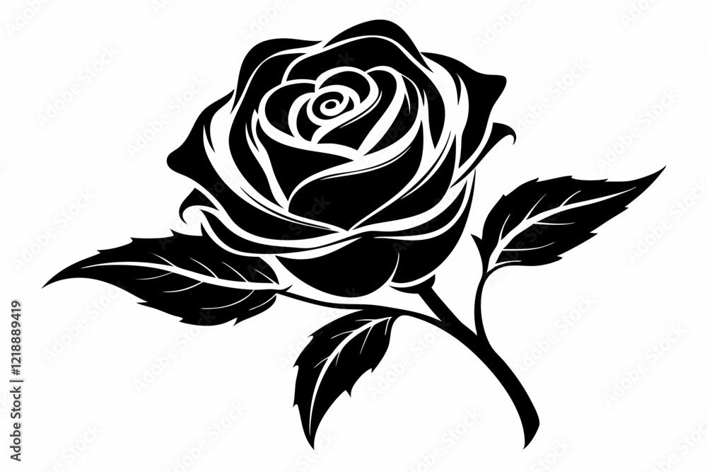 rose line art silhouette vector illustration rose line art silhouette vector illustration