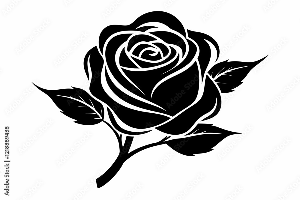 rose line art silhouette vector illustration rose line art silhouette vector illustration